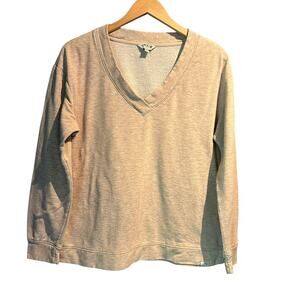 Orvis Med. Oatmeal Color V Neck Sweatshirt Super Soft Comfy Lounge Modal Blend
